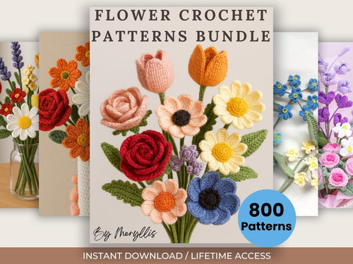 800 Flower Crochet Pattern Bundle