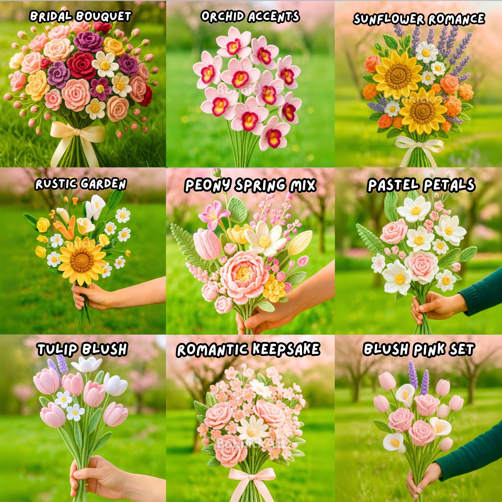 600+ Flower Bouquet Crochet PATTERN Bundle