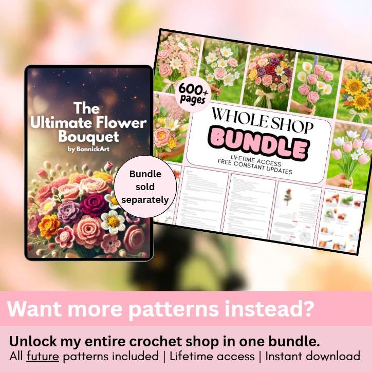 600+ Flower Bouquet Crochet PATTERN Bundle